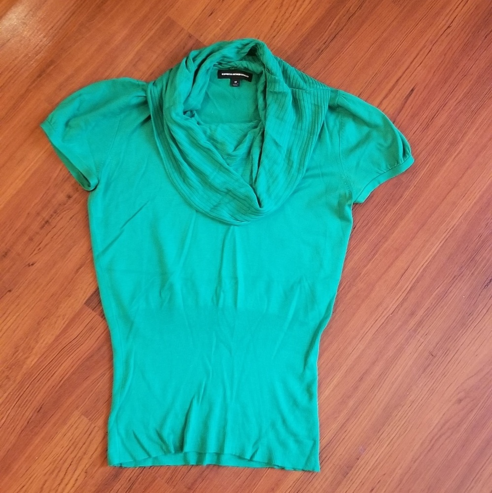 Express Lightweight Short Sleeve Cowl Neck Sweater